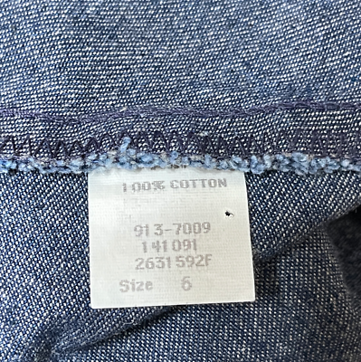 Vintage Oshkosh Girls Sz 6 Denim Jean Jumper Dress Red Plaid