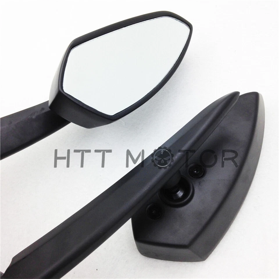 HTTMT Blade Mirrors for Harley Kawasaki Honda Yamaha All Motorcycle Black Pair - Image 3 of 4