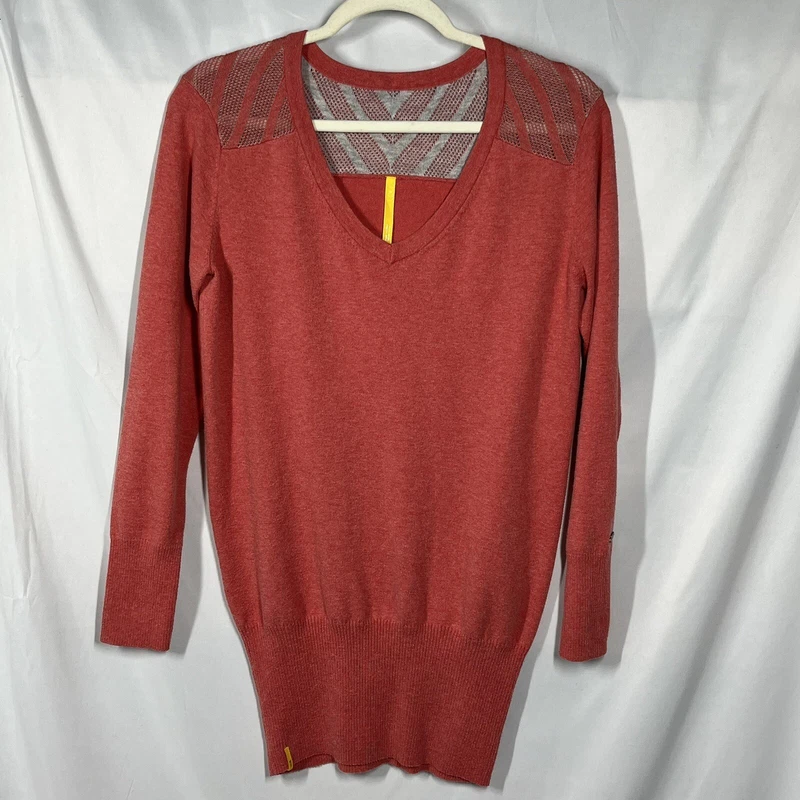 lole veronica tunic muted deep v-neck long sleeves sweater