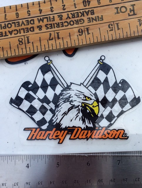 Harley-Davidson Checkered Flag/Eagle Inside Window Decal. 3 X 4.5 ...