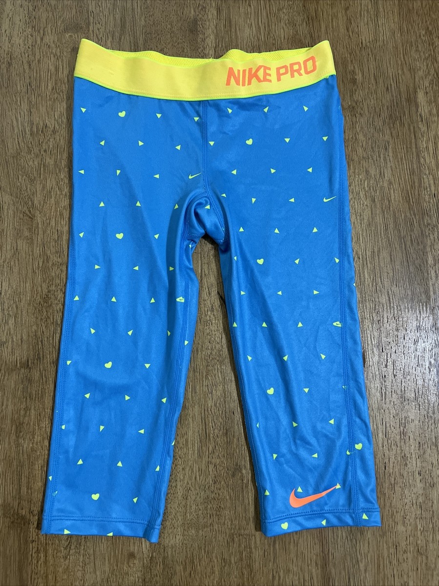 Nike Pro Dri Fit Leggings Girls S Multicolor Tight Youth Capri