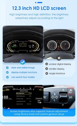 For BMW 5 Series E60 E70 E71 12.3''DigitaI Instrument Cluster Speedometer - Picture 11 of 14