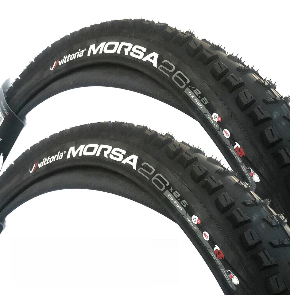2 X Vittoria MORSA 26x2.5 G+ 4C Tubeless DH and Enduro Bike MTB bicycle tyres - image 2 of 2