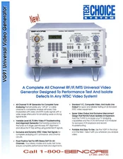 Sencore VG91 Video Generator Dealer Data / Spec Sheet Brochure  *Original*