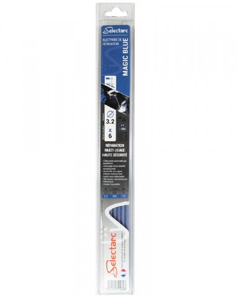 Baguettes soudure tous métaux Magic Blue 3.2mm par 6 - longueur 350mm Selectarc