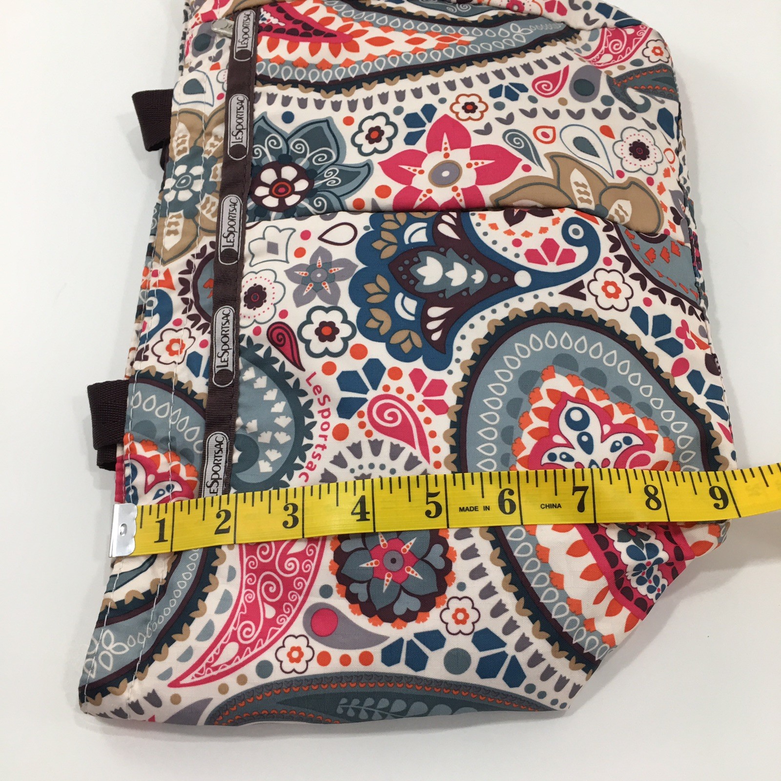 LeSportSac Paisley Crossbody Purse Long Strap Zipper Top Colors Red