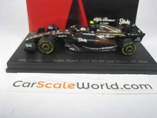 ALFA ROMEO F1 TEAM STAKE C43 LAS VEGAS GP 2023 Z. GUANYU 1/64 SPARK - Imagen 2 de 3