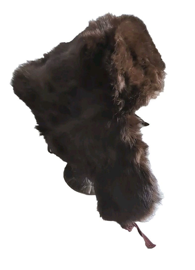 Vintage Authentic Mens Russian Genuine Mink Fur Ushanka 