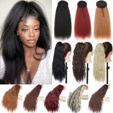 HOT Yaki Curly Drawstring Ponytail Thick Hair Extension Hairpiece Long Ponytail