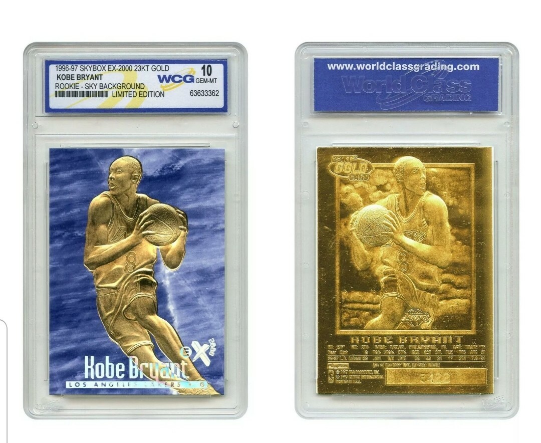 1996-97 KOBE BRYANT SKYBOX EX-2000 Credentials 23K GOLD ROOKIE