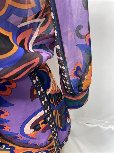 ZARA Womens XS Bold Multicolor Batik Bow Neck Mini Dress - Picture 5 of 17