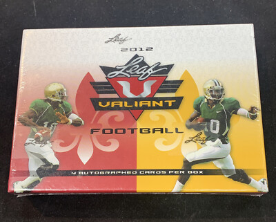2012 Leaf Valiant Football Hobby Box 4 Auto Box Factory Sealed Russell Wilson