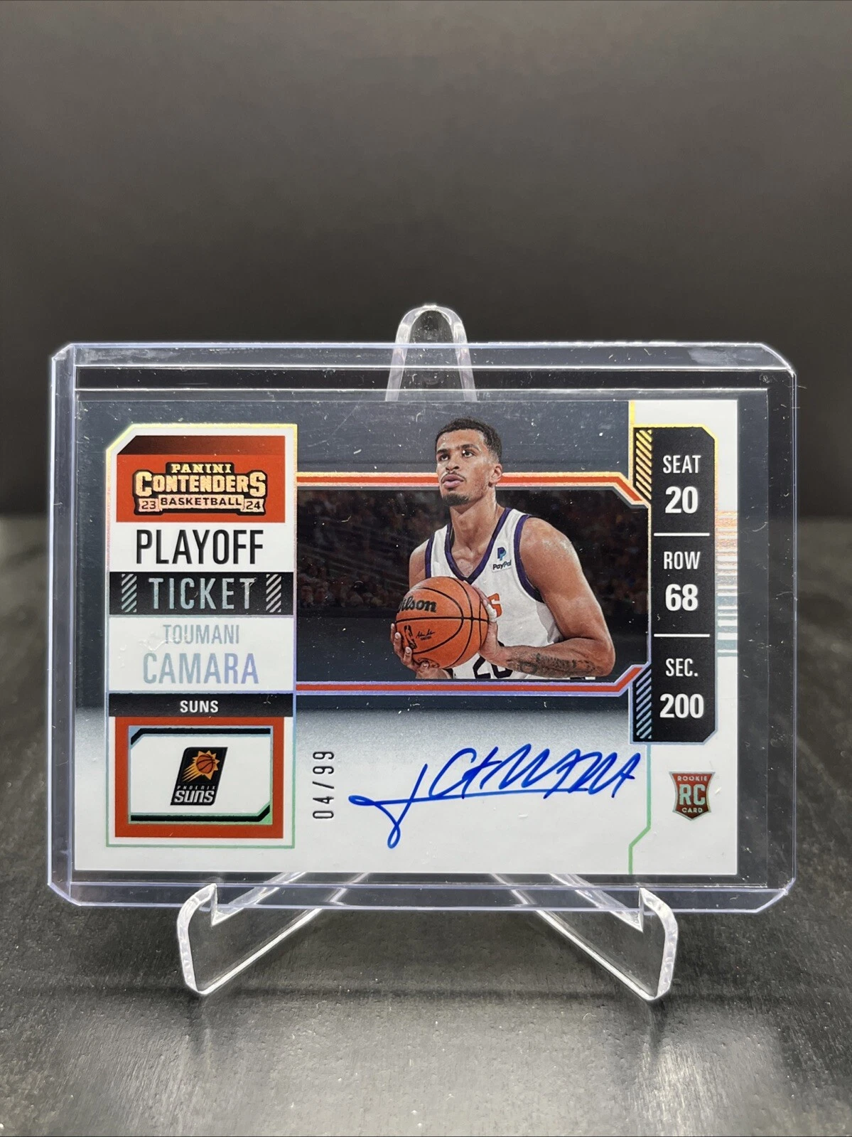 2023-24 Contenders Toumani Camara Playoff Ticket Variation RC Autograph /99 #129