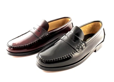Loafer Herren Ledersohlen Leder Mokassins Slipper Anzugschuhe schwarz bordeaux - Bild 1 von 4