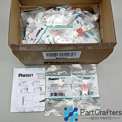 Fits Panduit Giga TX Cat6 jack Red CJ688TGRD BOX OF 50. Free shipping！