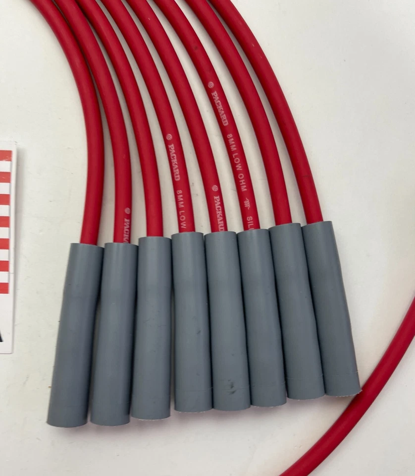 International Harvester 1965-80 cables de bujía roja 392 345 304 tapa de 266 puntos Foto 2 de 4
