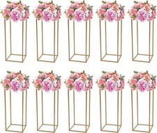 23.6in 10Pcs Tall Gold Metal Flower Stand for Wedding Table Centerpieces Decor