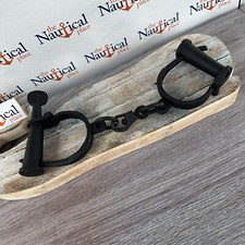 Iron Hand Cuffs and Key, Heavy Duty Old Style Shackles, Reenactment Handcuffs