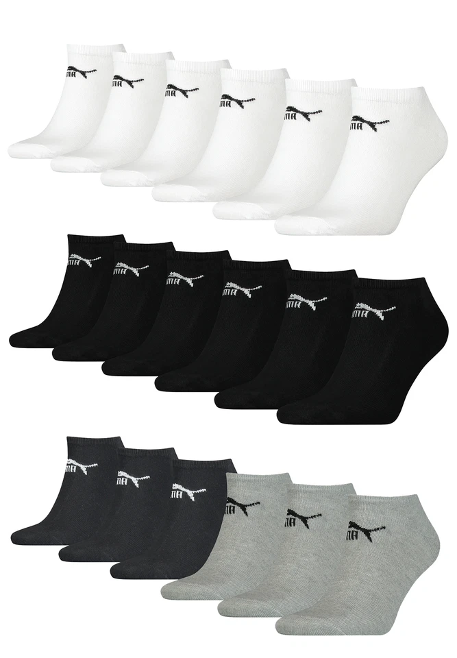 Puma Unisex Sneaker Socken knöchelhoch für Damen Herren 6er Pack - Bild 1 von 1
