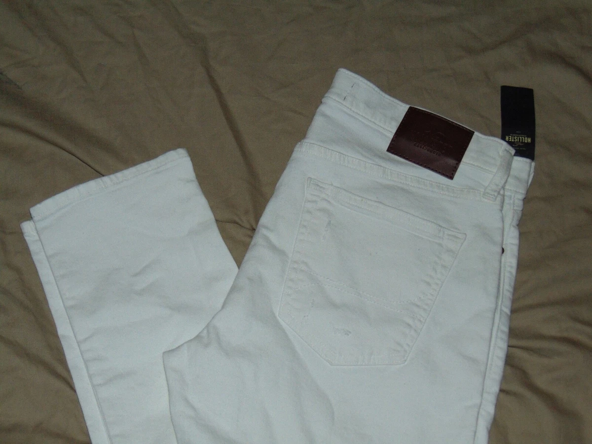 NEW Men s Hollister Epic Flex Skinny 33 x 34 White Jeans eBay