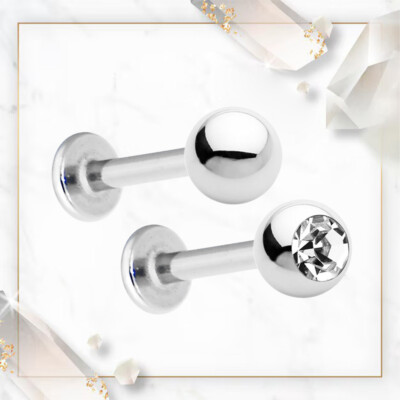Labret Monroe Piercing Barbell Surgical Steel 12G Combo Pack