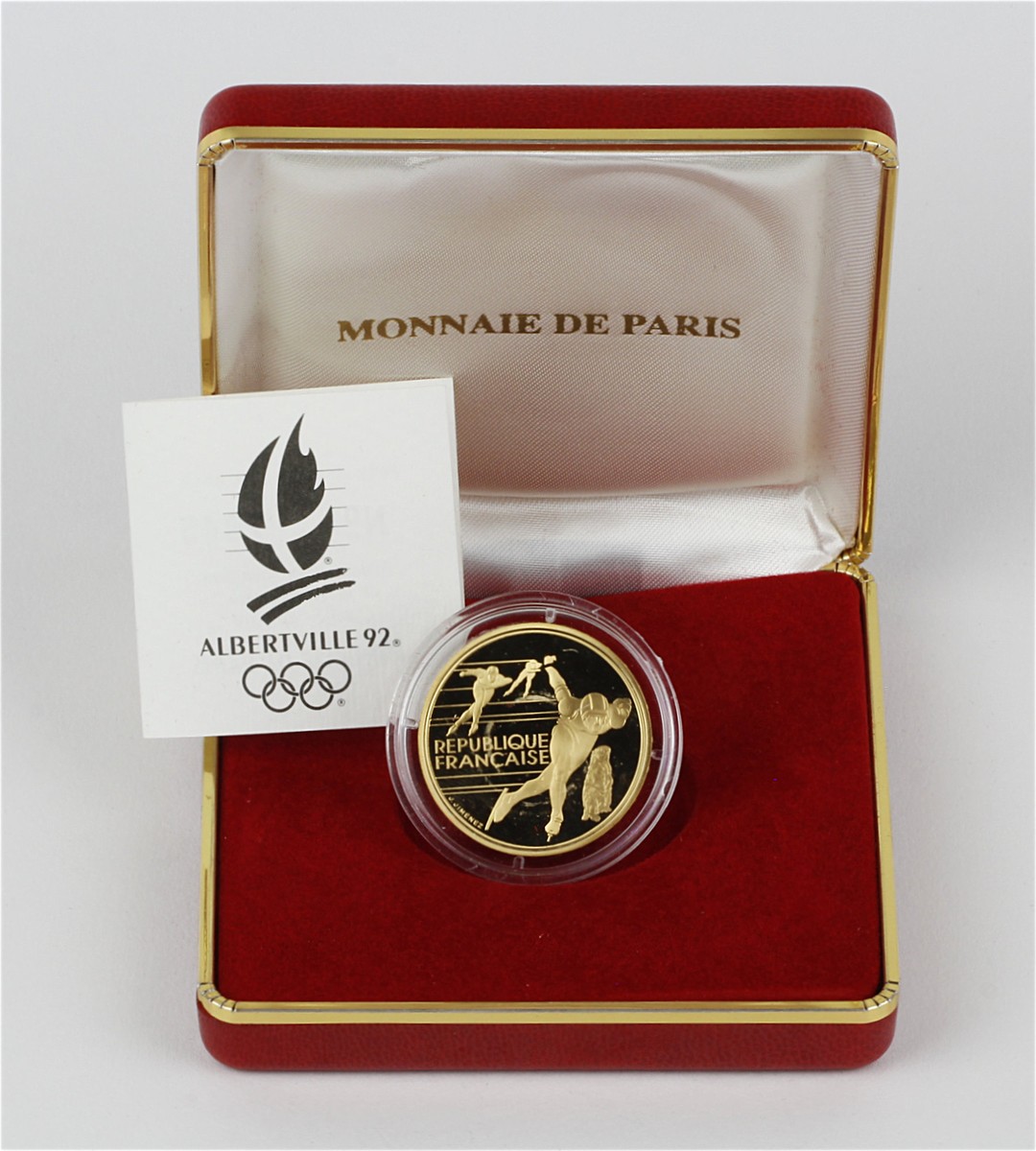 フランス500francs 1990 France 500 Francs Gold 1992 Albertville Olympics Speed