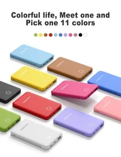 Miisso 6000mah Ultra Slim Built in Cables Power Bank Card Size USB C Cords