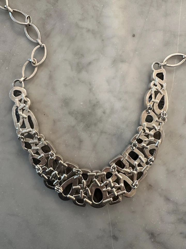 Mega Collar de Plata de Ley 925 Gemas Turmalinizado Perla de Cuarzo Transparente Ahumado Foto 2 de 4