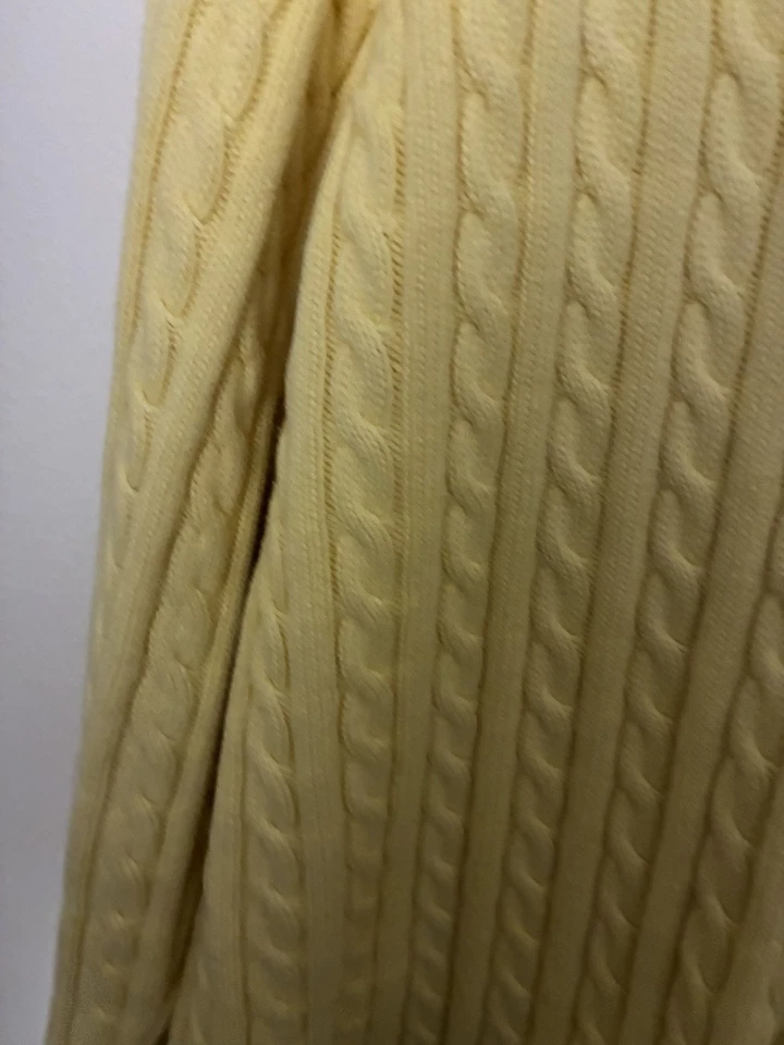 L.L. Suéter Bean Mujer Pescador Tejido con Cable Cremallera Cuello Simulado Amarillo Talla 2X Foto 2 de 4