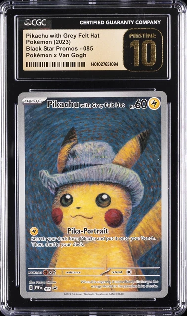 2023 POKEMON BLACK STAR PROMOS #85 PIKACHU WITH GREY FELT HAT CGC 10 PRISTINE