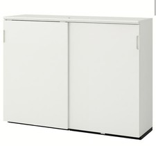 White Office Cabinet With Sliding Doors And Combination Lock. 160cm x 120cm