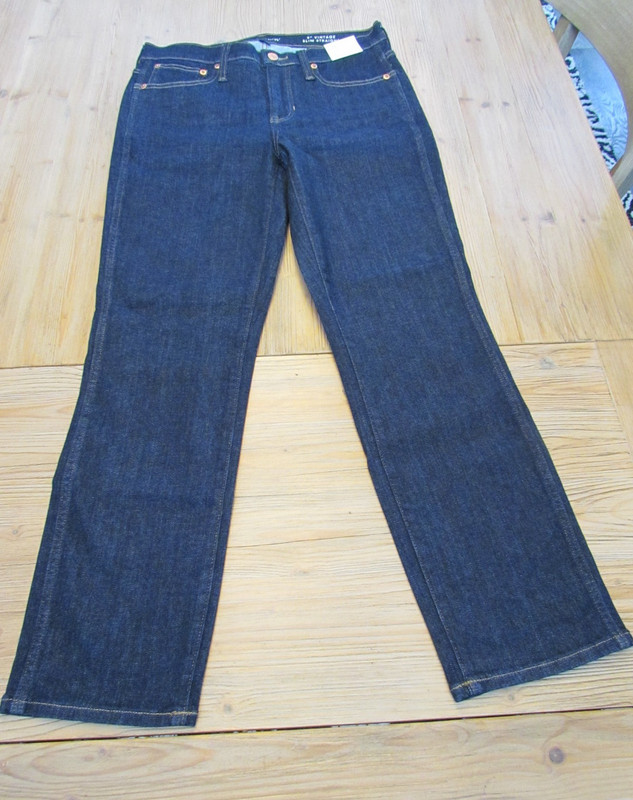 NWT J.Crew Women's Size 28 9" Vintage Slim Straight Jean Dark Rinse K5391 $128