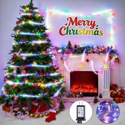 #ad 30FT Christmas Lights 240 LEDs Water Flowing Multicolor String Lights with ... $9.83