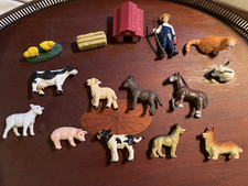 Safari LTD farm animals 15 pieces barn farmer hay donkey barn cow horse etc