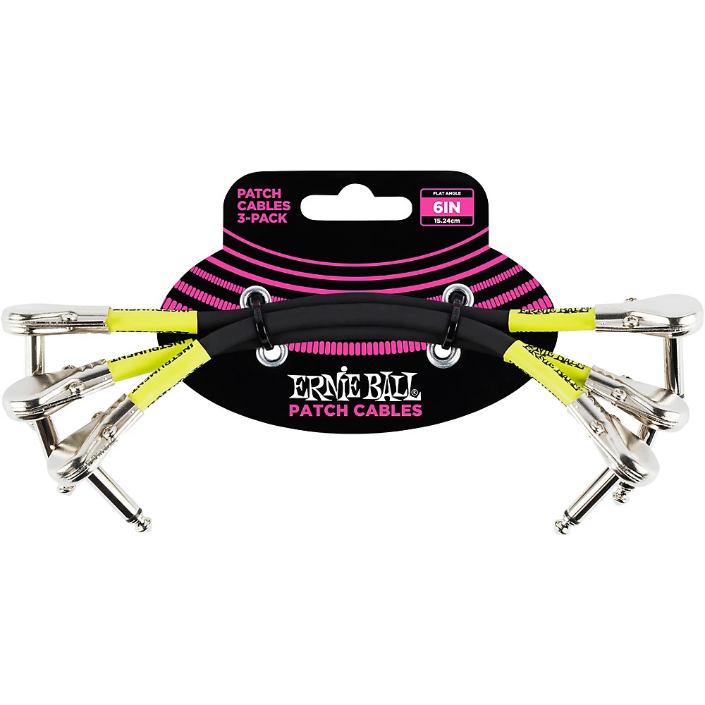 Ernie Ball 6 Pancake Patch Cable 6 in Black 4090₽