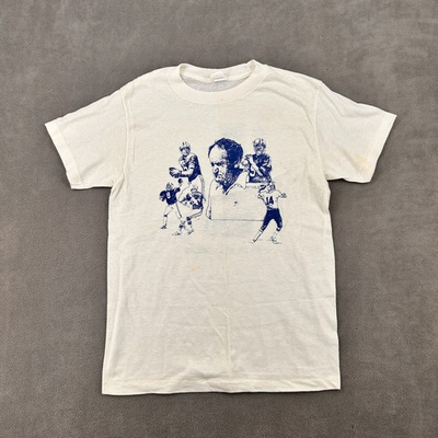 #ad VTG 1980s BYU Cougars T Shirt Sz L White Ched by Anvil NCAA Basketball Sports $74.99