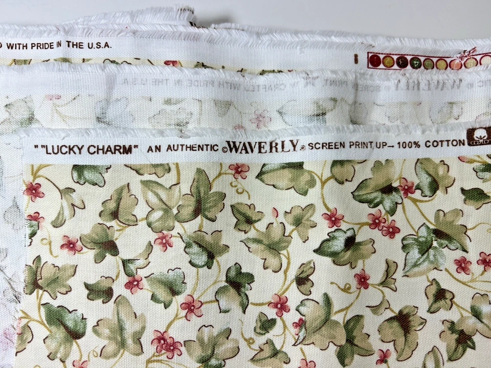 Waverly Lucky Charm Algodón Serigrafía Tapicería Tela Floral Hoja 5-1/3 Yardas Foto 4 de 4
