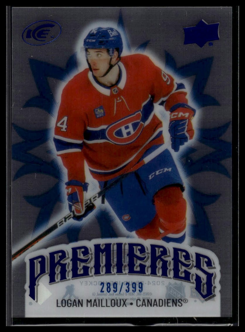 2024-25 Upper Deck Ice #199 Logan Mailloux Blue #/399 SN