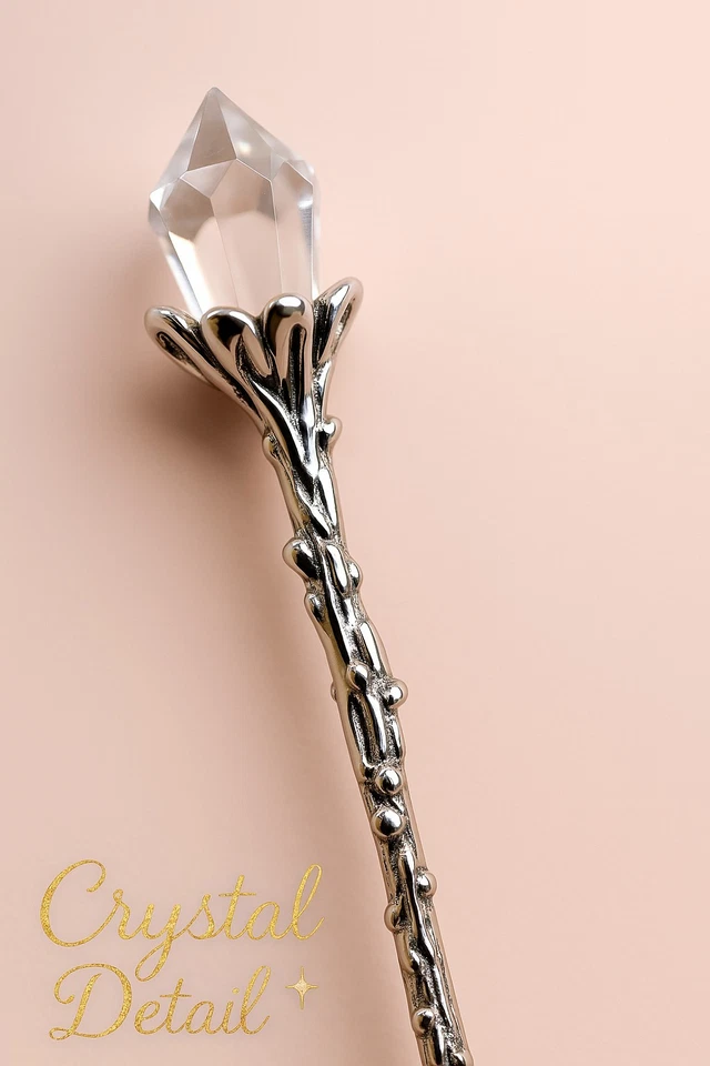 Juego de 3 cucharas de té ornamentadas con mango de cristal dorado plata negro caja de regalo Foto 4 de 4