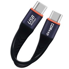 COMeap Short USB C Cable, 40Gbps Short USB 4 Cable, 240W PD Fast Charging, Co...