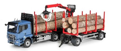 CONRAD - MAN TGS TN 6x4 truck with unloading crane and 1+1 axle trailer for t...