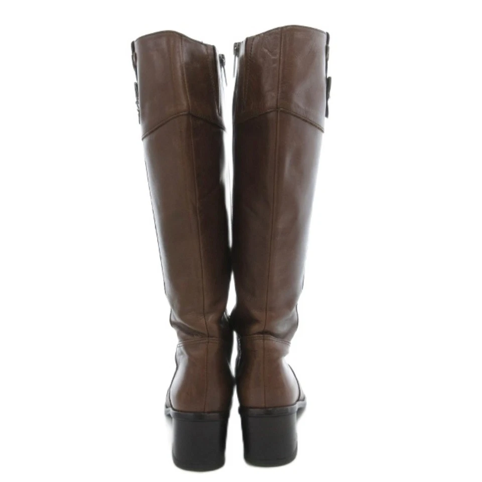 Botas de Ingeniero Trussardi Largas Laterales Cremallera Hebilla Cuero 22.5cm Marrón GV Usadas 8c435 Foto 4 de 4