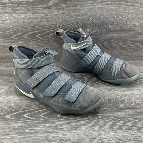 Nike LeBron Soldier XI 11 Platinum Grey Mens Size 10.5 Basketball Athletic Shoes - Picture 2 of 11