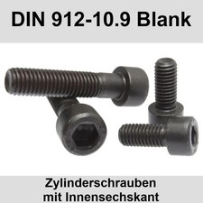 M6 DIN 912 10.9 Stahl Zylinderkopfschraube Innensechskant blank Schwarz ISO 4762