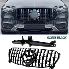 GT Style Front Grille Gloss Black Grill For Mercedes W167 GLE350 GLE450 2020-22