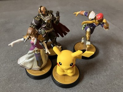 Amiibo Ganondorf, Pikachu, Princess Zelda, Captain Falcon