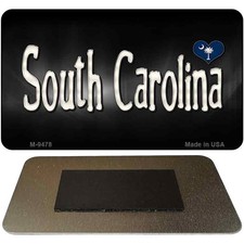 South Carolina Flag Script Novelty Metal Magnet M-9478 3.5" x 2" Magnet (M)