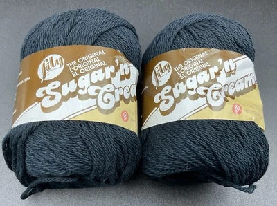 Lot of 2 - Lily Sugar ‘N Cream 4 Ply Cotton Yarn - Black - 2.5 Oz Skeins - Image 1 of 4