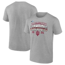 Men's  Heather Gray Indiana Hoosiers 2025 Big Ten Football Champions Endzone