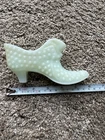 Fenton Yellow Satin Glass Shoe
